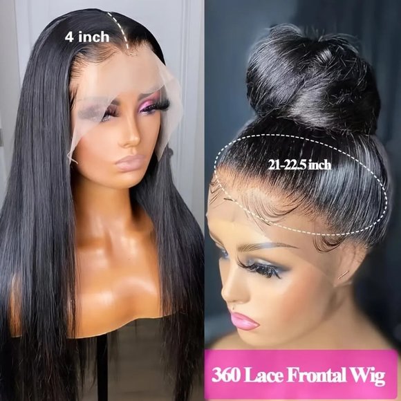 180% 360 Frontal Body Wave Human Hair Wigs HD Transparent Curly Pre Plucked Wig - Picture 7 of 8